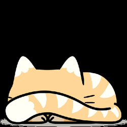 Cat Peeking Behind Tail GIF