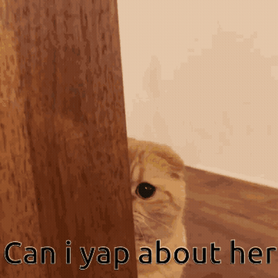 Cat Peeking From Behind Door Can I Yap About Her GIF