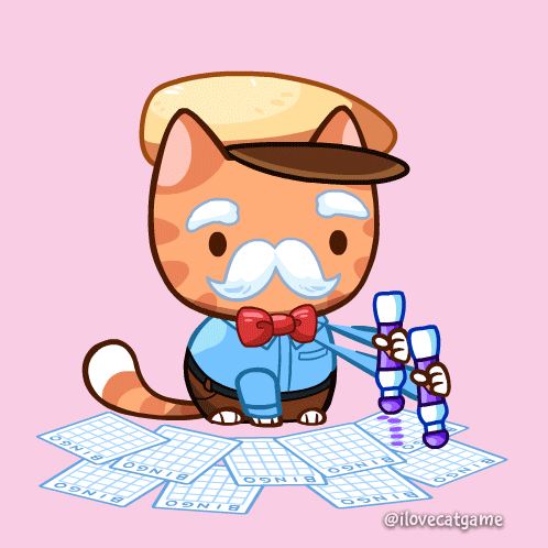 Cat Playing Bingo With @Ilovecatgame GIF