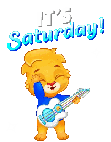 Cat Playing Guitar Saturday Sticker