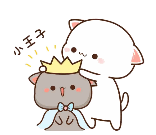 Cat Putting Crown On Another Cat Sticker