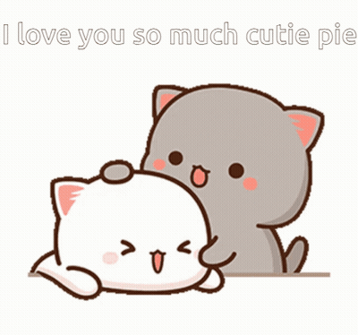 Cat Putting Heart On Cat I Love You GIF