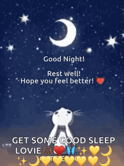 Cat Saying Good Night Rest Well Hope You Feel Better GIF