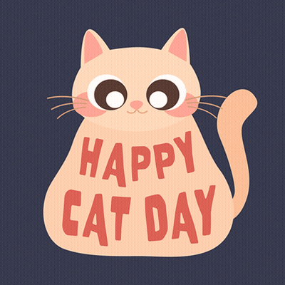 Cat Saying Happy Cat Day GIF