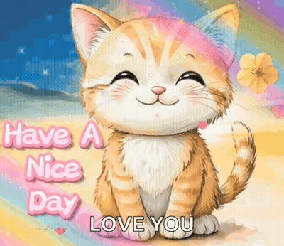 Cat Saying Have A Nice Day Love You GIF