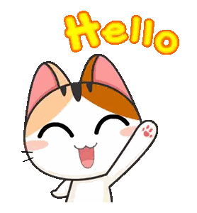 Cat Saying Hello With Paw Up Sticker