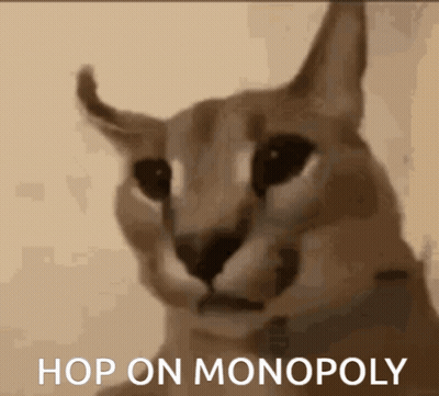 Cat Saying Hop On Monopoly GIF