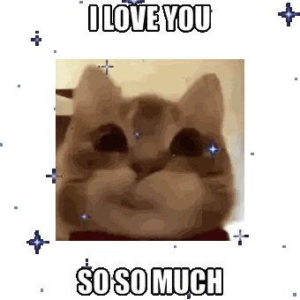 Cat Saying I Love You So So Much Sticker