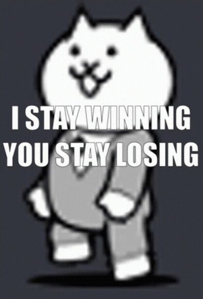 Cat Saying I Stay Winning You Stay Losing GIF