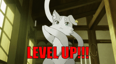 Cat Saying Level Up In Red GIF
