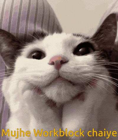 Cat Saying Mujhe Workblock Chaiy GIF