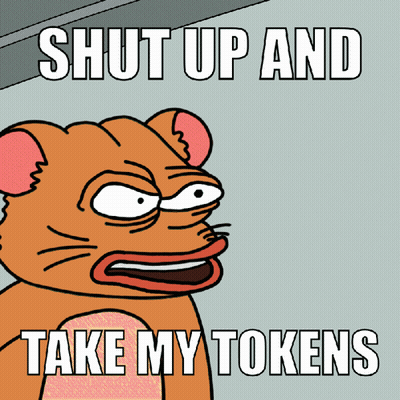 Cat Saying Shut Up And Take My Tokens GIF