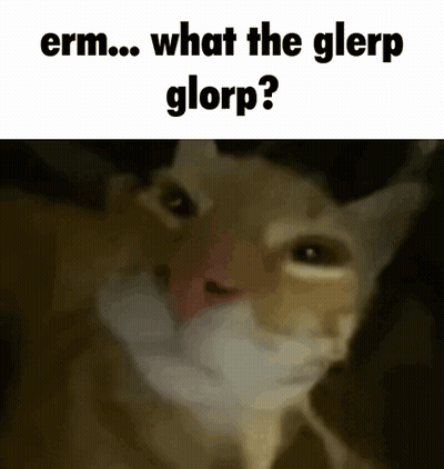 Cat Saying What The Glerp Glorp GIF