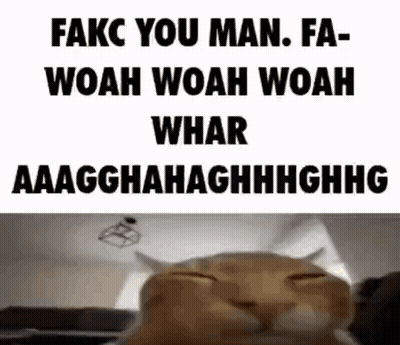Cat Sitting Eyes Closed Saying Fakc You Man GIF