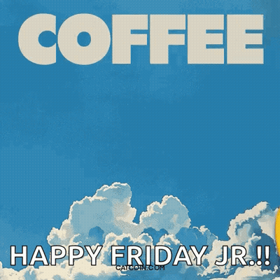 Cat Sitting In Coffee Cup Saying Happy Friday Jr GIF