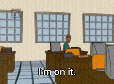 Cat Sitting In Front Of Laptop Saying Im On It GIF