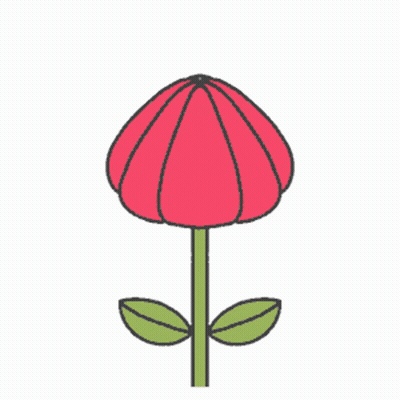 Cat Sitting Inside Red Flower Surrounded By Stars GIF