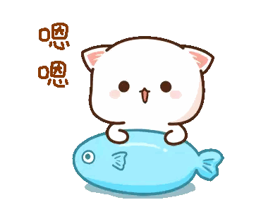 Cat Sitting On Blue Fish Sticker