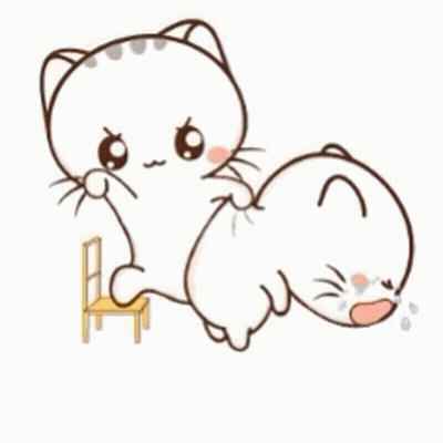Cat Sitting On Chair Next To Crying Cat GIF