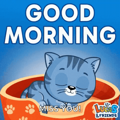 Cat Sleeping In Dog Bed Good Morning Miss You GIF