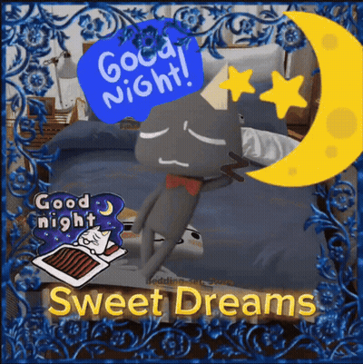 Cat Sleeping On Bed Good Night GIF