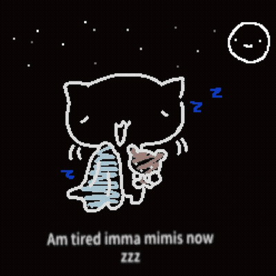 Cat Sleeping Saying Am Tired Imma Mimis Now Zzz GIF