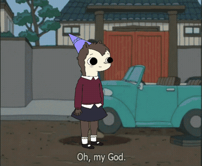 Cat Standing On Girl Saying Oh No GIF