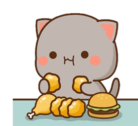 Cat Sticker Enjoying Whataburger GIF