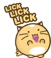 Cat Sticker Saying Lick Lick Lick Sticker