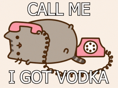 Cat Talking Phone Call Me I Got Vodka GIF