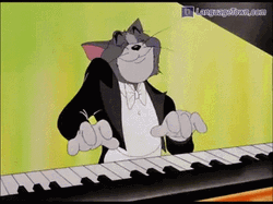 Cat Tom Confidently Playing Piano GIF