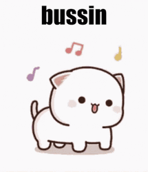 Cat Vibing Qubi Stikcer Bussing GIF