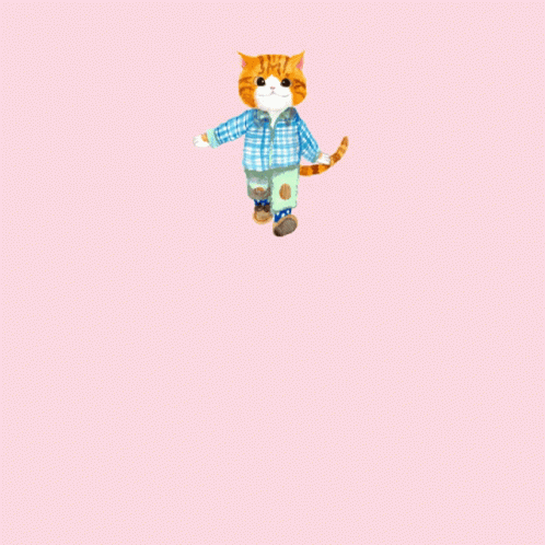 Cat Wearing Blue And White Plaid Shirt GIF
