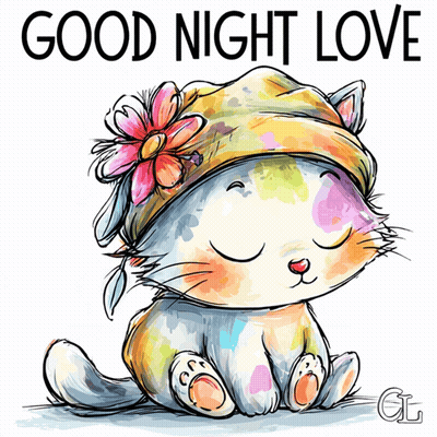 Cat Wearing Hat With Flower GIF