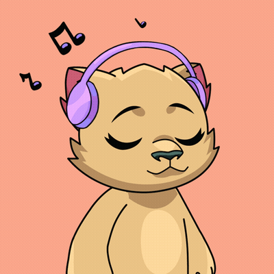 Cat Wearing Headphones Listening To Music GIF