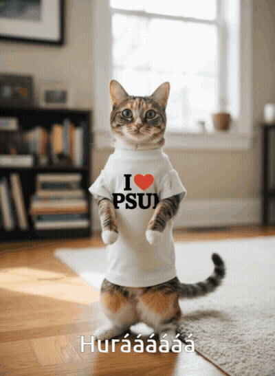 Cat Wearing I Love PSU Shirt GIF