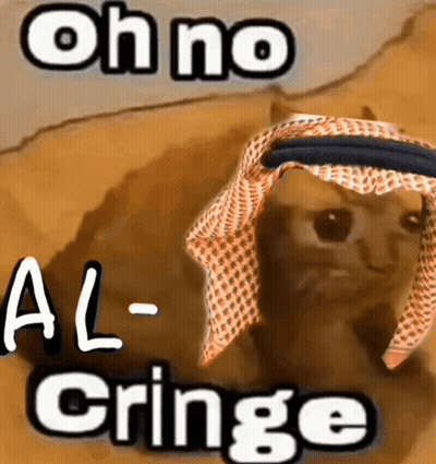 Cat Wearing Keffiyeh Saying Oh No Al Cringe GIF