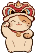 Cat Wearing Lion Hat And Necklace Sticker