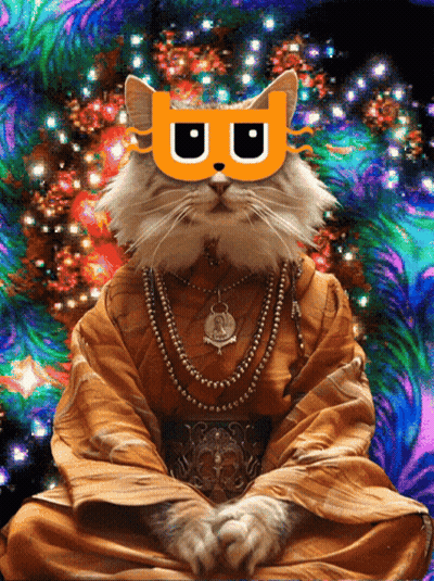 Cat Wearing Necklace And Mask With Letter B GIF