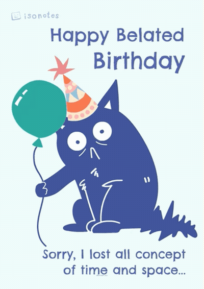 Cat Wearing Party Hat Holding Green Balloon GIF