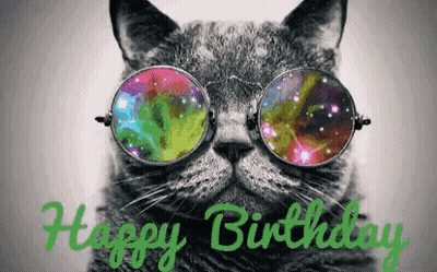 Cat Wearing Sunglasses Happy Birthday GIF