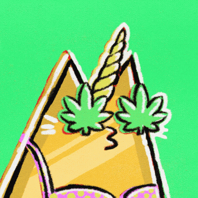 Cat Wearing Sunglasses With Rocket Background GIF