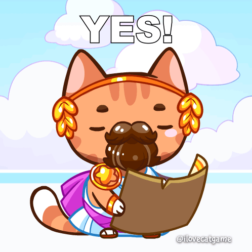 Cat With Beard Reading Book Yes GIF