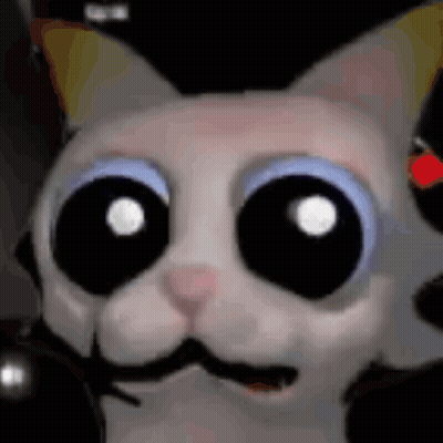 Cat With Big Eyes And Mustache In Hat GIF
