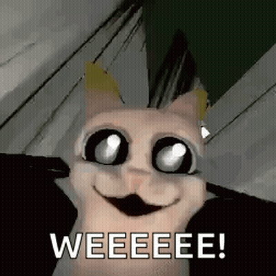 Cat With Big Eyes Smiling Saying Weeeee GIF