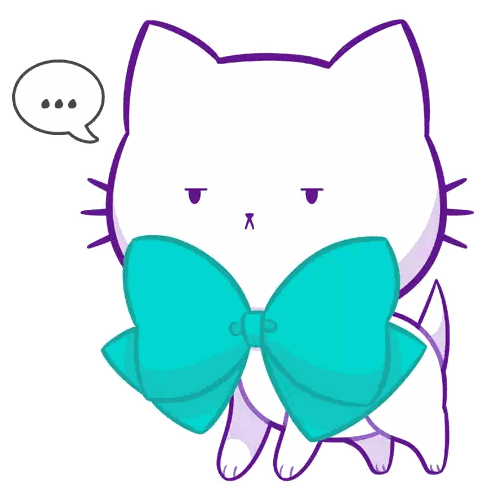 Cat With Blue Bow Sticker