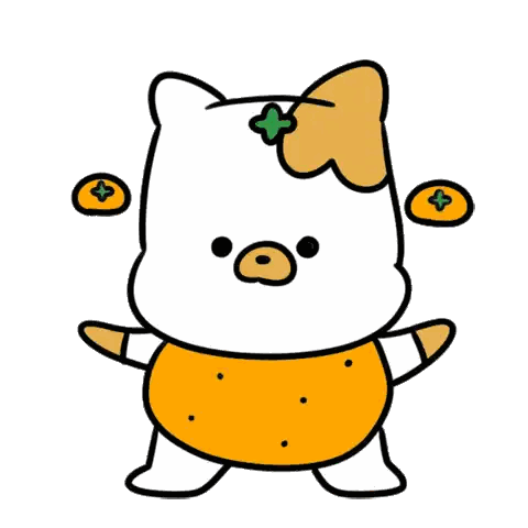 Cat With Bow And Orange Circles Sticker
