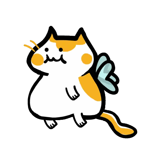 Cat With Butterfly Wing Sticker