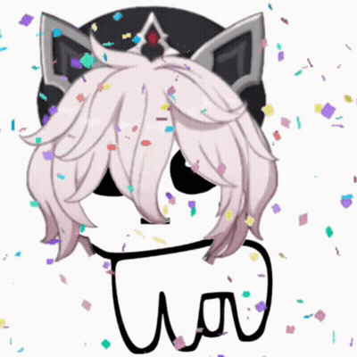 Cat With Crown And Falling Confetti GIF