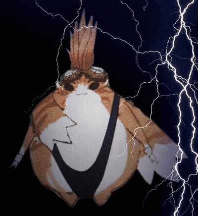 Cat With Crown Surrounded By Lightning GIF